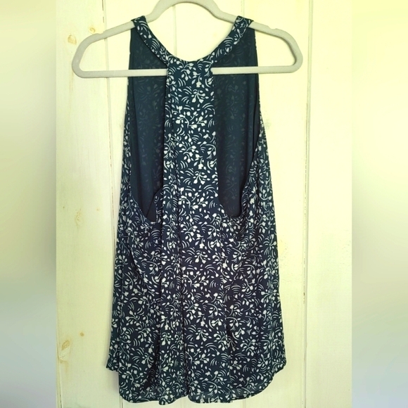 Loft Green Floral Shift Racerback Tank Top Size XL - Picture 2 of 9